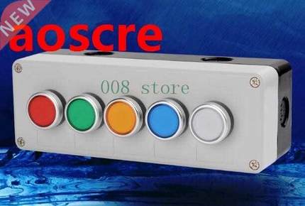 5 hole button switch, waterproof box, self reset button, ind