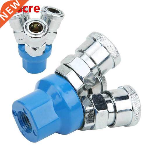 2Pcs 1.0MPa 3 Way Quick Coupler Round 10kg/cmG Male Thread S