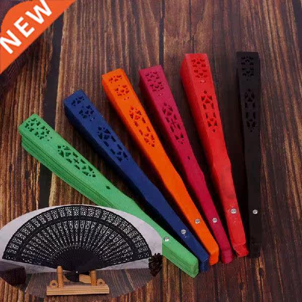 8Colors Chinese Japanese Wooden Folding Fan Wooden Shank