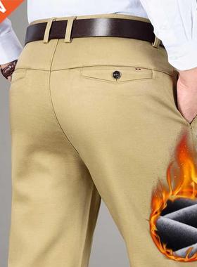 5 Colors Winter Men	s Warm Fleece Casual Pants Classi