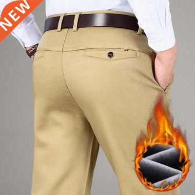 5 Colors Winter Men	s Warm Fleece Casual Pants Classi