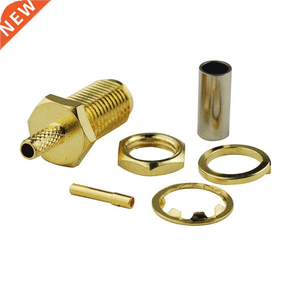 2Pcs SMA female jack nut bulkhead crimp for RG316 RG174 RG17