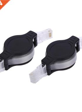 2pcs Retrctble RJ45 ptch cble Ethernet LN Internet Netw