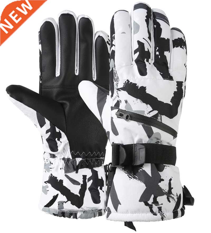 Winter Snowboard Ski Gloves PU Leather Non-slip Touch Screen