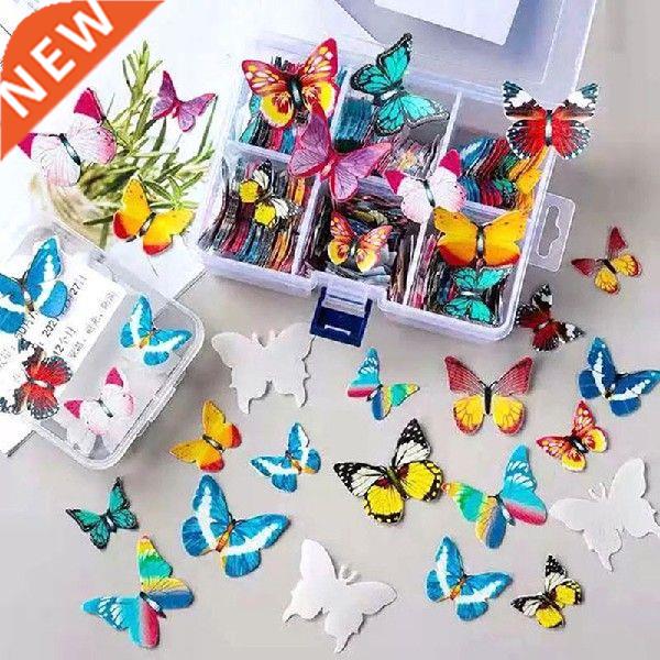 50/100Pcs Mixed Edible Flowers And Butterfly Wafer Rice