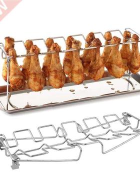 Collapsible Stainless Steel Barbecue Roaster Stand Tray Chic