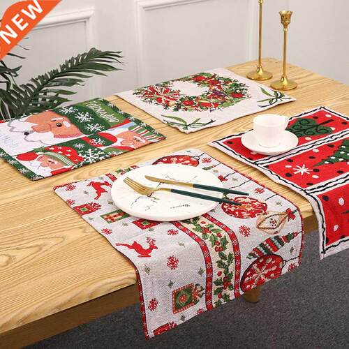 HOT Chrimas Placemat Santa Claus Merry Decor Home Decor