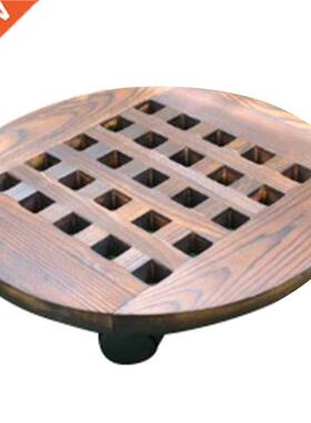 Wood Flower Pot Removable Tray Plant Holder Stand Base with