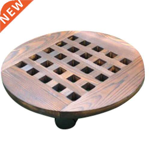 Wood Flower Pot Removable Tray Plant Holder Stand Base with