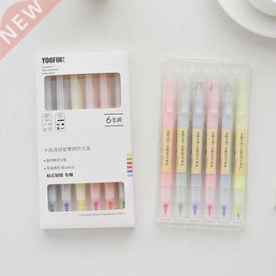 *6Pcs Cute Double-end Highlighters Pastel Liquid Chalk Marke
