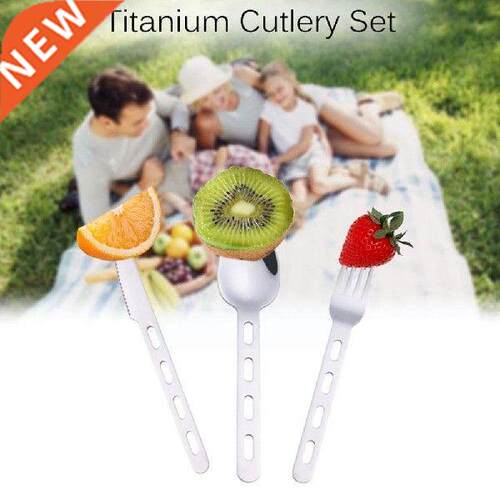 Steel Knife Fork Spoon Button Set Camping Tablewear