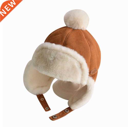 Kid Baby Boy Girl Winter Russia Hat Fur Ball Ear Thicken War