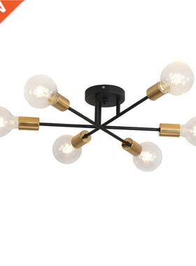 Ceiling Lamp Vintage Multiple E27 Lamp Base Black/White/Gold