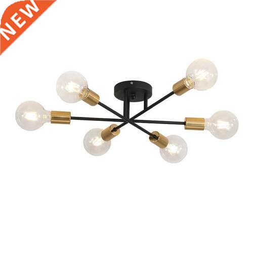 Ceiling Lamp Vintage Multiple E27 Lamp Base Black/White/Gold