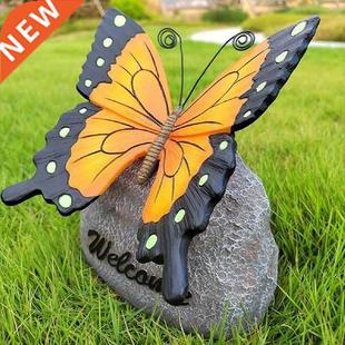 Solar Powered Flying Fluttering Fake Butterfly Yard Garden