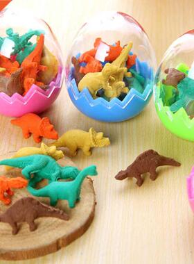 8pcs/Pack Erasers Students Stationary Gifts Novelty Dinosaur