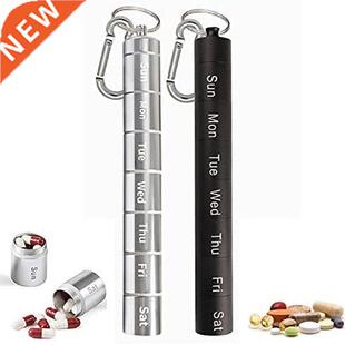 Metal Pill Box Split within 7 Days Keychain Strong