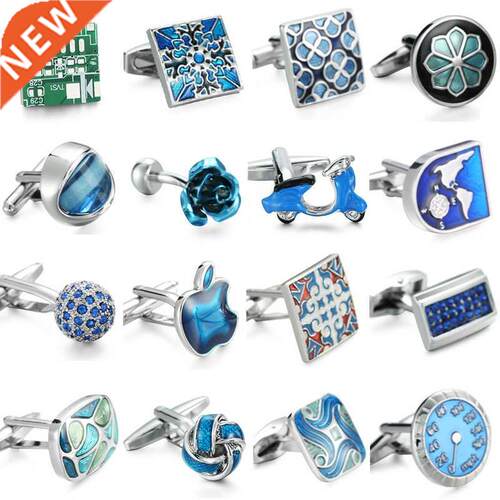 French shirt blue Cufflinks new bicycle butterfly bus Blue C