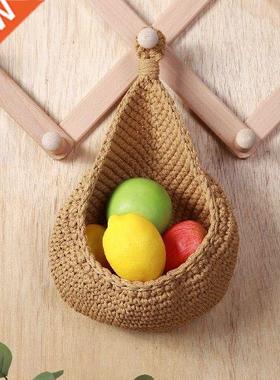 Wall Hanging Wicker Basket Bag Vegetable Fruit Wicker Woven