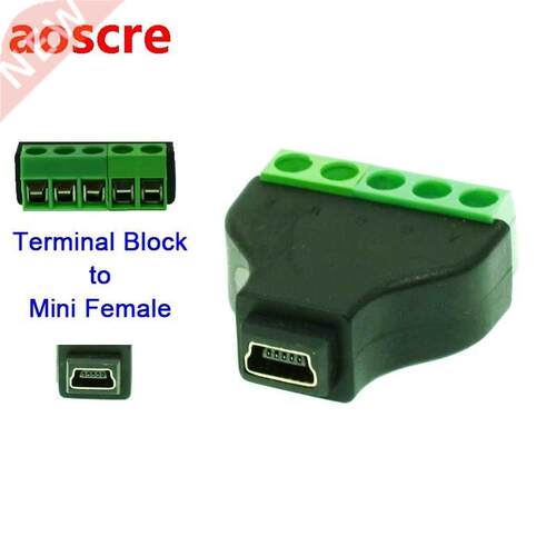 1pcs Mini USB female to screw connector USB plug with shield