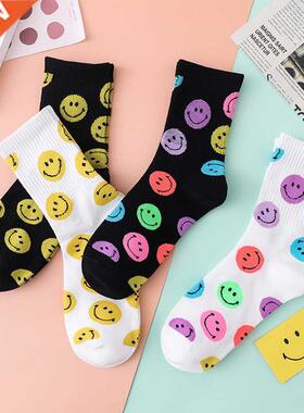 Smiley Print Cute Socks Korea Fashion Spring Autumn Cotton K