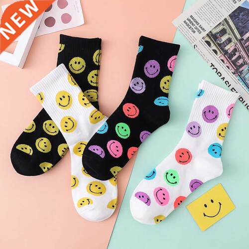 Smiley Print Cute Socks Korea Fashion Spring Autumn Cotton K