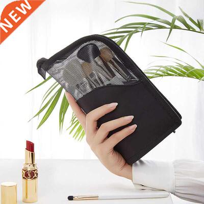 1 PC Stand Cosmetic Bag for Women Clear Zipper Makeup Bag Tr