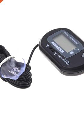 LCD Probe Thermometer for Aquarium Terrarium Black