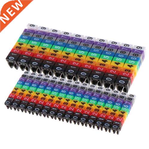 100/150 Pcs Cable Markers Colourful C-Type Marker Number Tag