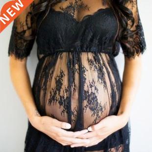 Pregnant Women Lace See Through Maternity Dress Fancy Studio