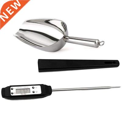 8 Inch Stainless Steel Ice-Cube Scoop & Cooking Food Thermom