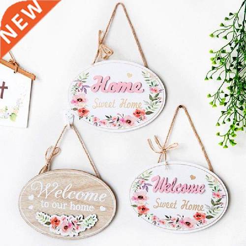 Wooden Welcome Sign House Number European Retro Pendant