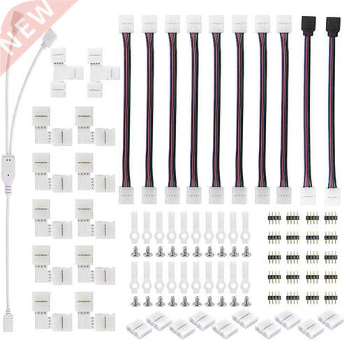 95Pcs 5050 4 Pins RGB LED Tape Connector Plug Power Splitter