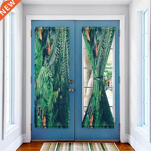 Outdoor Jungle Tropical Leaves Door Curtain for Bedroom