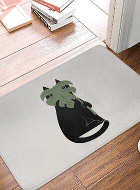 40cmx60cm Cartoon Cat Floor Mat Flannel Door Mat Bathroom