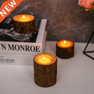 Rustic Wooden Candlestick DIY Succulent Plant Pot Tray