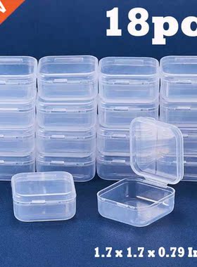 18x Mn Boxes Square Clear Plastc Jewelry Storage Case Con