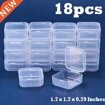 18x Mn Boxes Square Clear Plastc Jewelry Storage Case Con