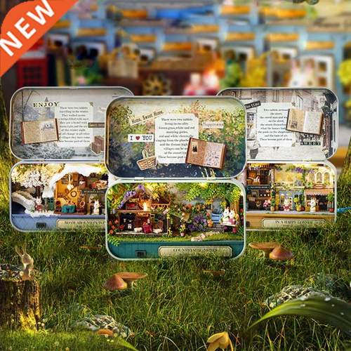 Box Theter DollHouses Wooden Doll House Miniture Home Nost