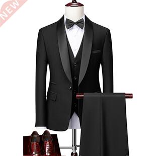 Men Skinny 3 Pieces Set Formal Slim Fit Tuxedo Prom Suit / M