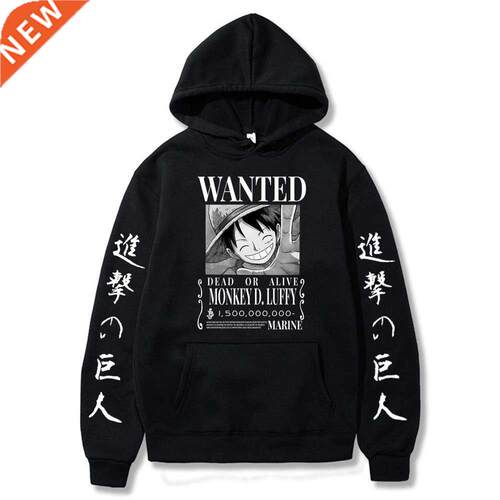 Attack on Titan One Piece Luffy Hoodie Men Fashion Homme Fle