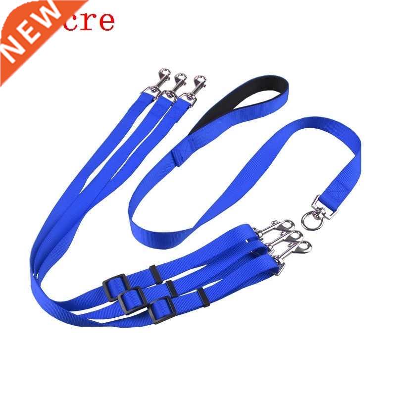 Couple Pet Dog Walking Leash Adjustable Nylon 3 Way No-Tangl