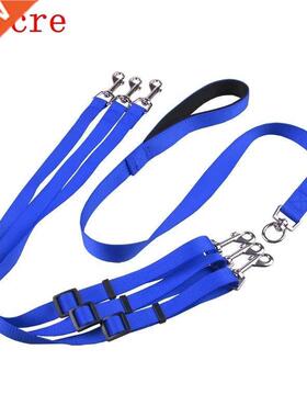 Couple Pet Dog Walking Leash Adjustable Nylon 3 Way No-Tangl