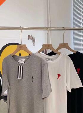 Men's Love Letter Embroidery Summer Women's Solid Cotton Sho