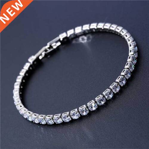 4mm Cubic Zirconia Green Tennis Bracelet Chain Bracelets For