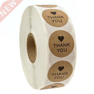100-500pcs/roll Raft Paper Thank You Stickers With Heart App