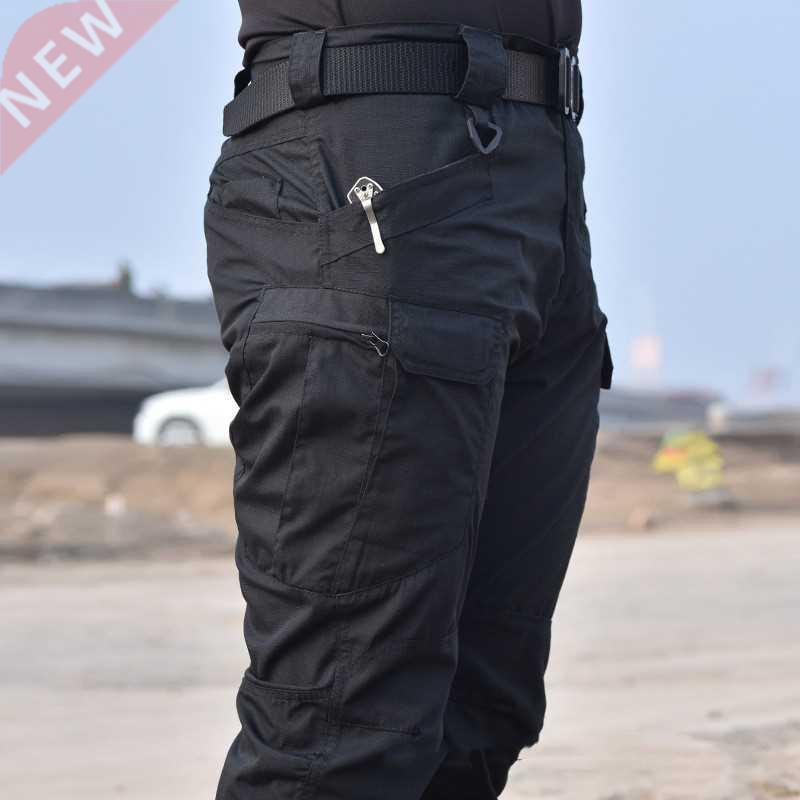 Mens Camouflage Cargo Pants Elastic Multiple Pocket Military