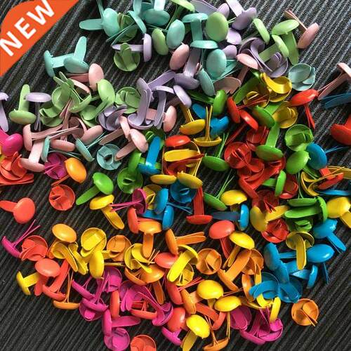 100Pcs 8*12mm Mixed Color Metal Round Brads Scrapbook Brads