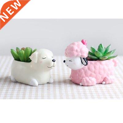 Resin Succulent Planter Dog Flowerpot Balcony Desk Mini