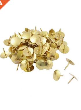 100 Pcs Pack Office Gold Tone Thumbtacks